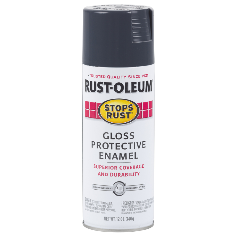 Rust Oleum Stops Rust Gloss Deep Slate Spray Paint 12 Oz PaintPlace