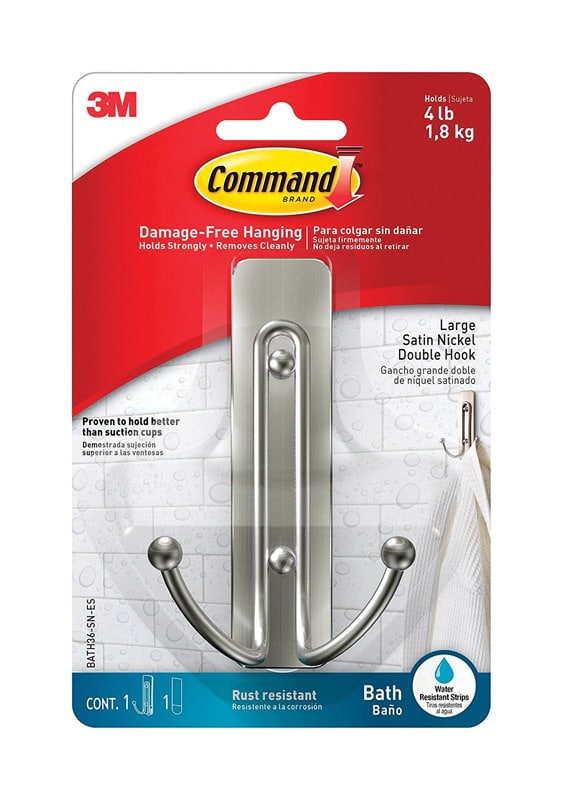 Command Large Plastic Double Hook 4 03 In L 1 Pk PaintPlace New York