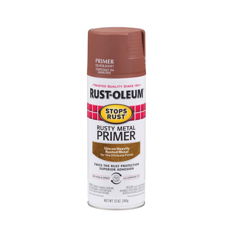 Rust Oleum Stops Rust Brown Flat Oil Based Alkyd Spray Primer 12 Oz