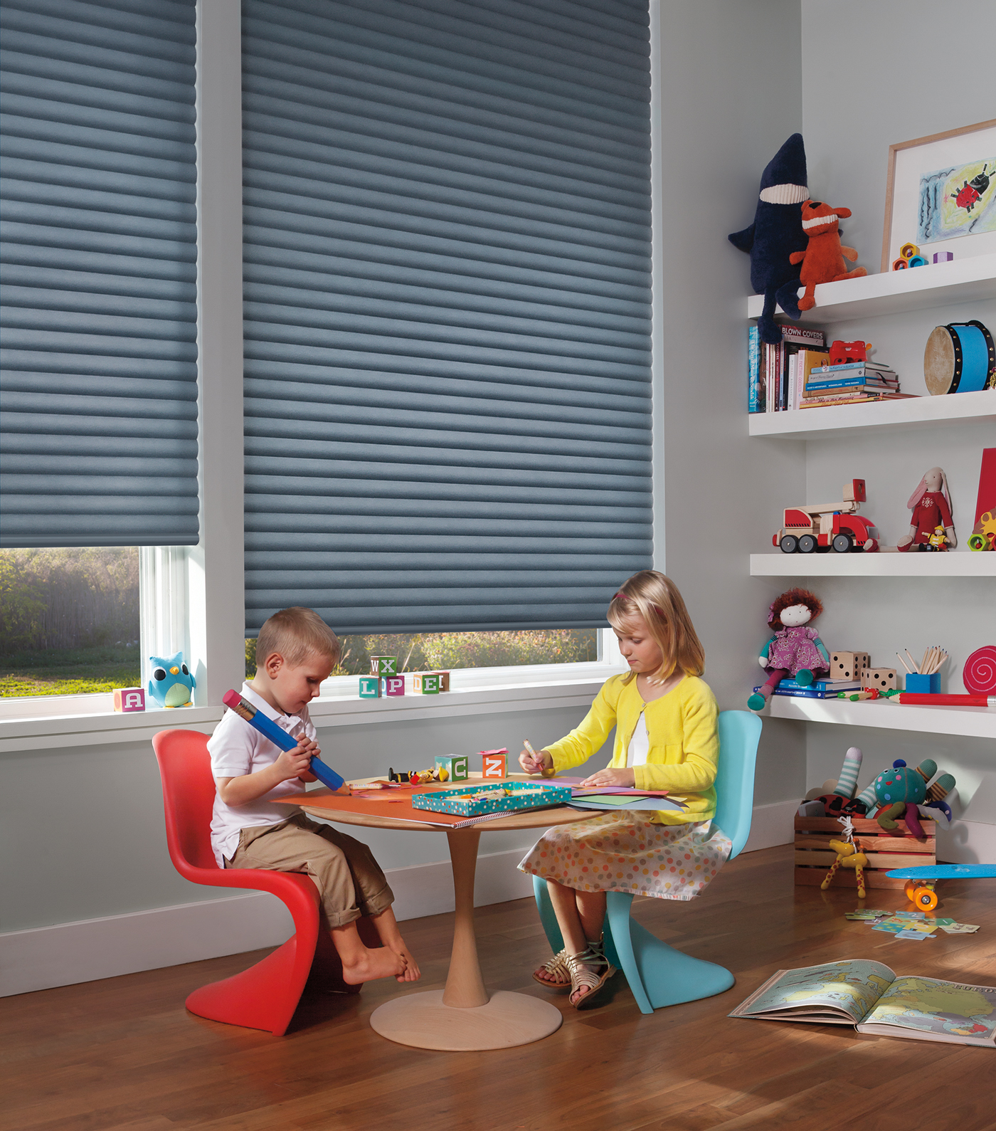 Elan Kid's Room with Sonnette Cellular Roller Shades - PaintPlace New York