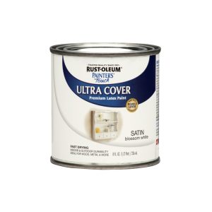 Rust-Oleum Painters Touch Ultra Cover Satin Blossom White Paint Exterior & Interior 0.5 pt
