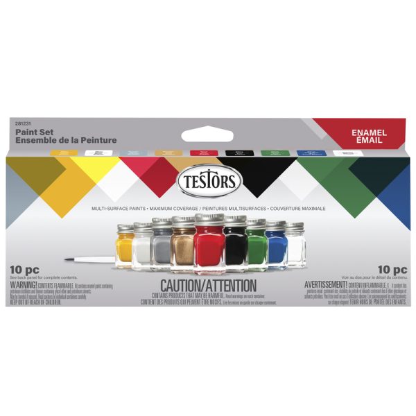 Testors Assorted Solvent-Based Enamel Paint Exterior & Interior 0.25 oz