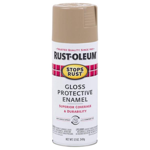 Rust-Oleum Stops Rust Gloss Khaki Protective Enamel Spray Paint 12 oz