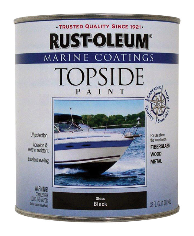 RustOleum Marine Coatings Outdoor Black Marine Topside Paint 1 qt