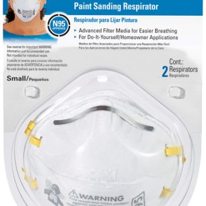 3M N95 Paint Sanding Disposable Particulate Respirator White S 2 pk