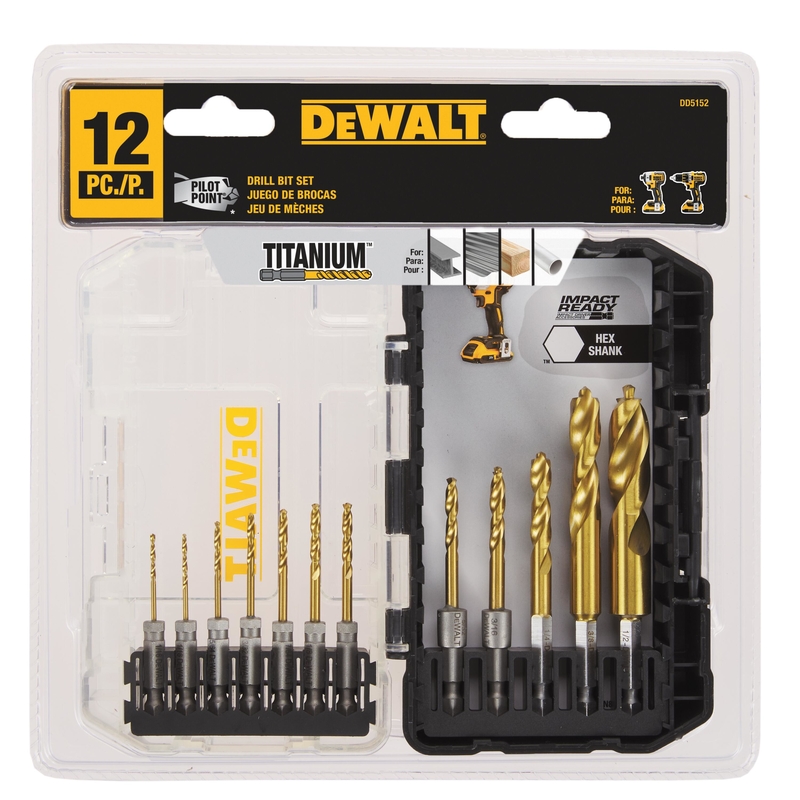 DeWalt Pilot Point Titanium Drill Bit Set 12 pc - PaintPlace New York