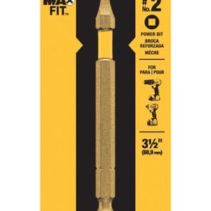 DeWalt Max Fit Square #2 X 3-1/2 in. L Power Bit S2 Tool Steel 1 pc