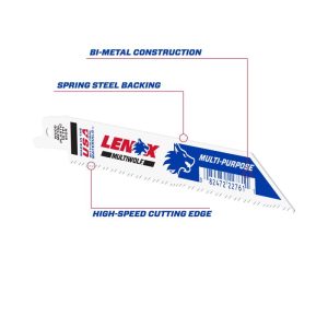 LENOX MULTIWOLF 6 in. Bi-Metal WAVE EDGE Reciprocating Saw Blade 10 TPI 1 blade