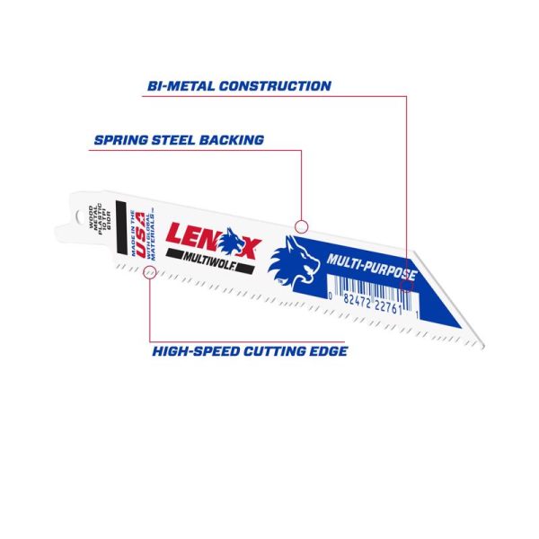 LENOX MULTIWOLF 6 in. Bi-Metal WAVE EDGE Reciprocating Saw Blade 10 TPI 1 blade