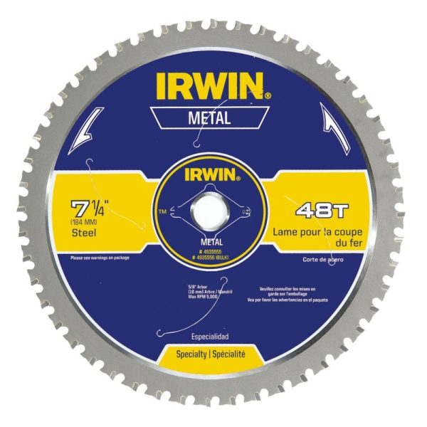 Irwin Marathon 7-1/4 in. D X 5/8 in. Steel Circular Saw Blade 48 teeth 1 pk