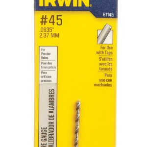 Irwin #45 X 2-1/8 in. L High Speed Steel Jobber Length Wire Gauge Bit 1 pk