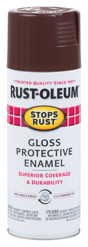 Rust-Oleum Stops Rust Gloss French Roast Brown Protective Enamel Spray ...