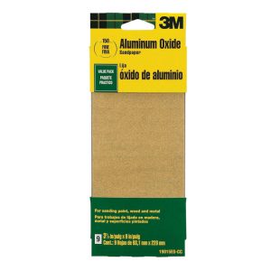 3M 9 in. L X 3-2/3 in. W 150 Grit Aluminum Oxide Sandpaper 6 pk