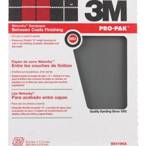 3M Pro-Pak 11 in. L X 9 in. W 600 Grit Silicon Carbide Sandpaper 25 pk