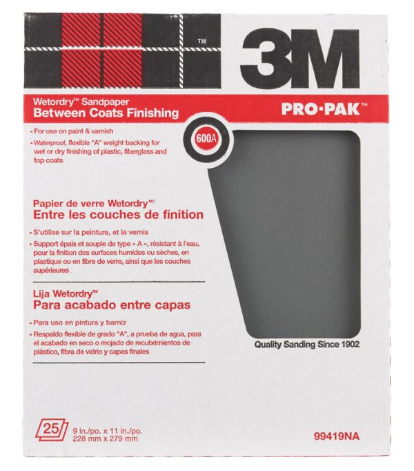 3M Pro-Pak 11 in. L X 9 in. W 600 Grit Silicon Carbide Sandpaper 25 pk