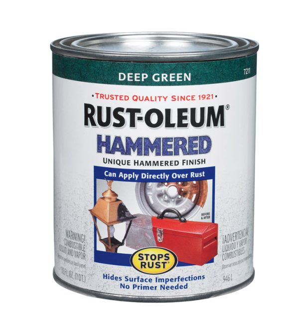 Rust-Oleum Stops Rust Indoor and Outdoor Hammered Deep Green Protective Paint 1 qt