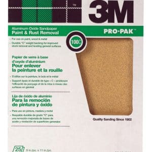 3M Pro-Pak 11 in. L X 9 in. W 100 Grit Aluminum Oxide Sandpaper 25 pk