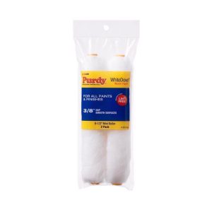 Purdy White Dove Woven Dralon Fabric 6.5 in. W X 3/8 in. Mini Paint Roller Cover 2 pk