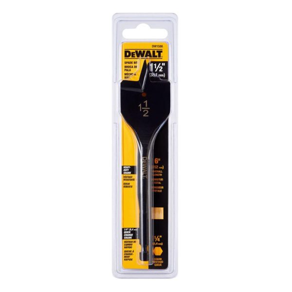 DeWalt 1-1/2 in. X 6 in. L Carbon Steel Spade Bit 1 pk