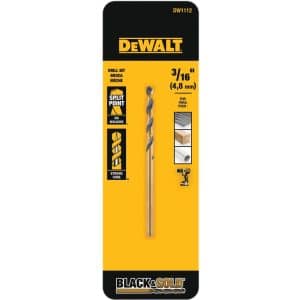 DeWalt Black & Gold 3/16 in. X 3.5 in. L High Speed Steel Split Point Drill Bit 1 pc