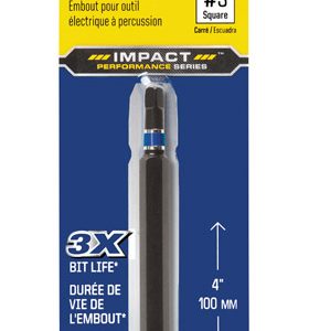 Irwin Impact Performance Series Square #3 X 4 in. L Power Bit Steel 1 pc