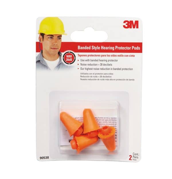 3M 28 dB Polyurethane Foam Band Earplugs Orange 2 pair