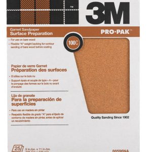 3M Pro-Pak 11 in. L X 9 in. W 100 Grit Garnet Sandpaper 25 pk