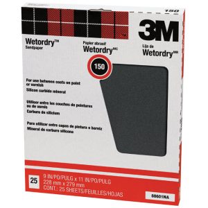3M 11 in. L X 9 in. W 150 Grit Silicon Carbide Sandpaper 25 pk
