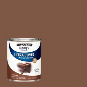 Rust-Oleum Painter's Touch Satin Nutmeg Water-Based Ultra Cover Paint Exterior and Interior 1 qt