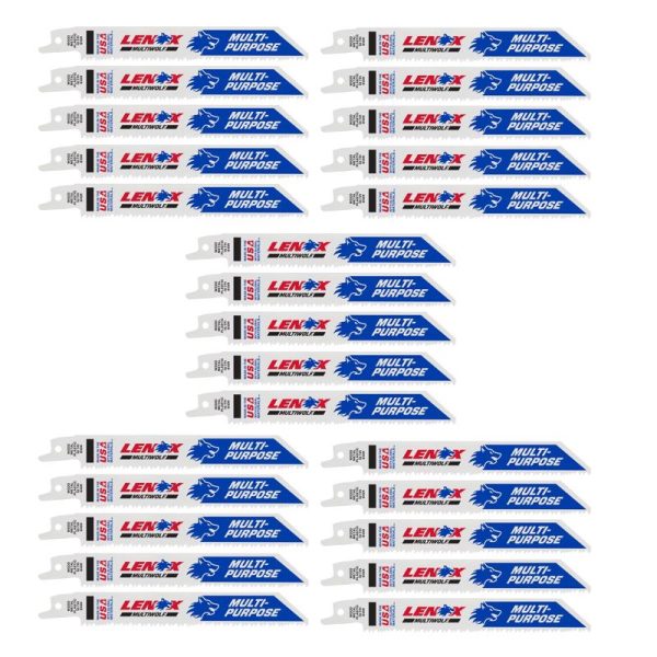 LENOX MULTIWOLF 6 in. Bi-Metal WAVE EDGE Reciprocating Saw Blade 10 TPI 25 pk