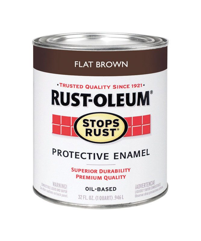 Rust-Oleum Stops Rust Indoor and Outdoor Flat Brown Oil-Based Protective Paint 1 qt