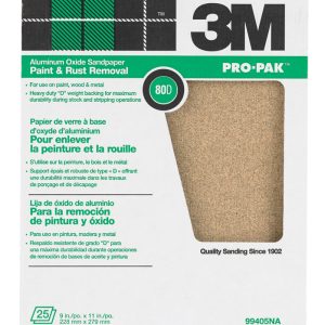 3M Pro-Pak 11 in. L X 9 in. W 80 Grit Aluminum Oxide Sandpaper 1 pk