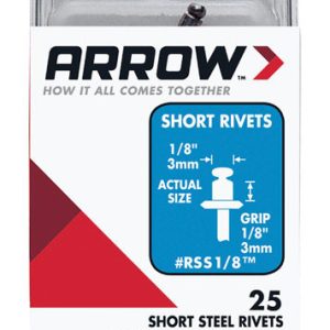Arrow 1/8 in. D X 1/8 in. Steel Rivets Silver 25 pk