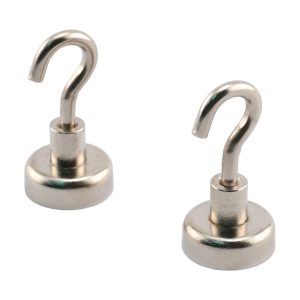 Magnet Source 1.4 in. L X .787 in. W Silver Magnetic Hook 28 lb. pull 2 pc