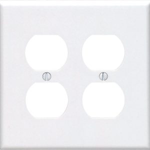 Leviton Midway White 2 gang Nylon Duplex Outlet Wall Plate 1 pk