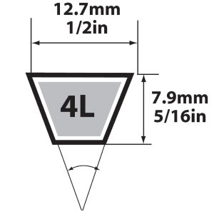 Mitsuboshi FHP 4L180 General Utility V-Belt 0.5 in. W X 18 in. L For Fractional Horsepower Motors