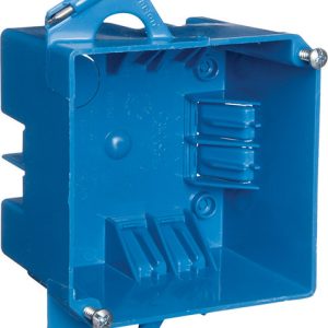 Carlon New Work 32 cu in Square PVC 2 gang Junction Box Blue