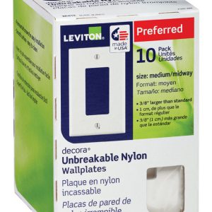 Leviton Decora White 1 gang Thermoplastic Nylon Rocker Wall Plate 10 pk