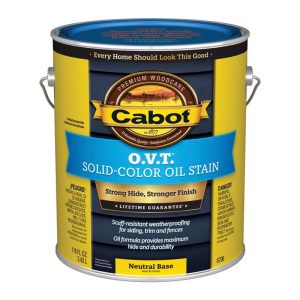 Cabot O.V.T. Low VOC Solid Tintable Neutral Base Alkyd Linseed Oil Stain 1 gal