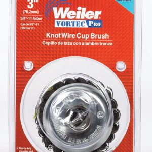 Weiler Vortec Pro 3 in. D X 5/8-11 in. Knotted Steel Cup Brush 14000 rpm 1 pc