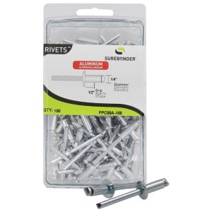 Surebonder 1/4 in. D X 1/2 in. Aluminum Rivets Silver 100 pk