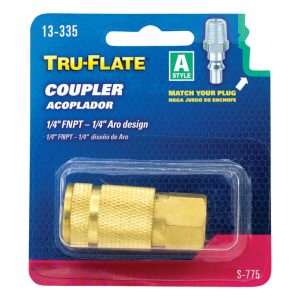 Tru-Flate Brass Air Coupler 1/4 in. Female 1 pc
