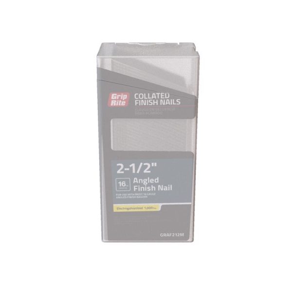 Grip-Rite 2-1/2 in. 16 Ga. Angled Strip Electro Galvanized Finish Nails 20 deg 1000 pk