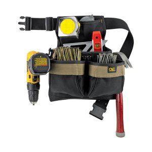 CLC 5 pocket Polyester Fabric Tool and Nail Belt 12.25 in. L X 15.5 in. H Black 29 in.