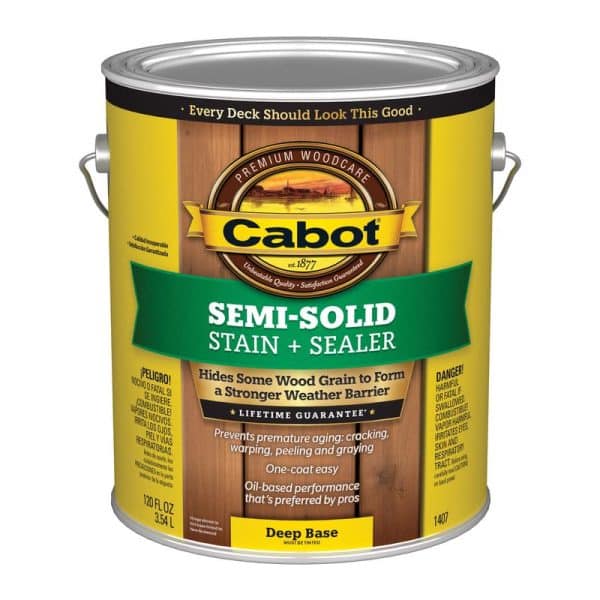 Cabot Semi-Solid Stain & Sealer Semi-Solid Tintable Deep Base Oil-Based Deck and Siding Stain 1 gal