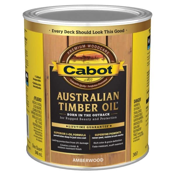 Cabot Australian Timber Oil Transparent Amberwood Oil-Based Alkyd Australian Timber Oil 1 qt