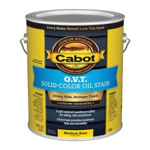 Cabot O.V.T. Solid Color Oil Stain Solid Tintable Medium Base Alkyd Linseed Oil Stain 1 gal