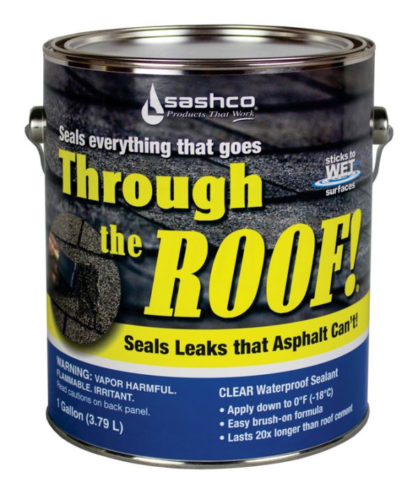 Sashco Through The Roof Gloss Clear Synthetic Rubber Roof Sealant 1 gal