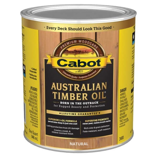 Cabot Australian Timber Oil Transparent Natural Oil-Based Alkyd Australian Timber Oil 1 qt
