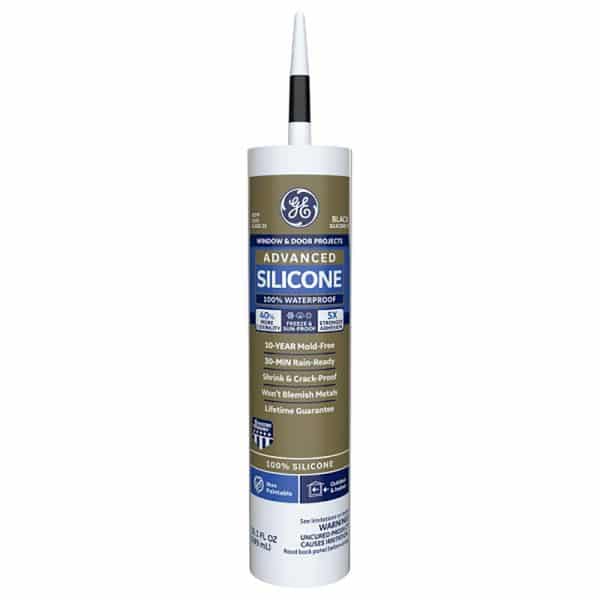 GE Advanced Black Silicone 2 Window and Door Caulk Sealant 10.1 oz